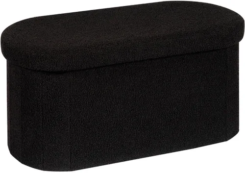 Vista 14 de B FSOBEIIALEO - Otomana con espacio de almacenamiento para sala de estar, reposapiés plegable, de vellón, banco plegable para dormitorio, 43.3 Blanco