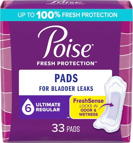 Vista 9 de Poise Almohadillas de incontinencia posparto para mujer, máxima absorción, largas, diseño original, 27