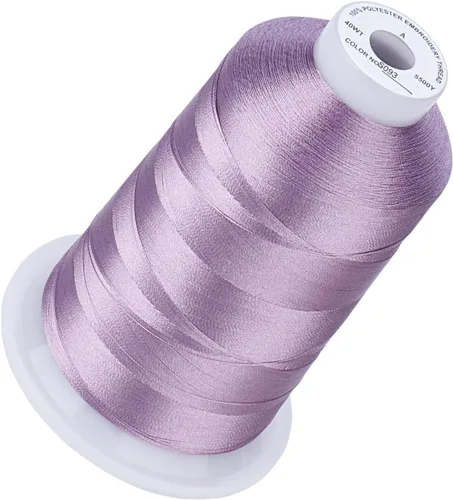 Vista 53 de Simthread 5500 yardas de hilo de bordar, 5000M de alto rendimiento 40WT 100% poliéster – 170+ colores vívidos, clasificado de alta velocidad