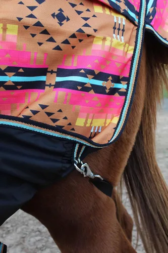 Vista 6 de CHALLENGER 60 "1200D Caballo Partido Impermeable Pesado Invierno Manta Serape 5B107 Marrón floral