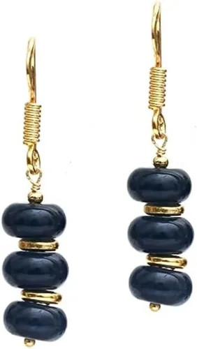 Vista 40 de Gempires - Aretes ligeros con cuentas hechas a mano, hipoalergénicos, chapados en oro, aretes colgantes para mujer