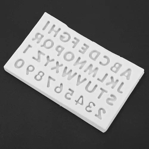 Vista 4 de Forma de letras que hace la herramienta de decoración del chocolate del fondant de la torta del caramelo del silicón (gris)