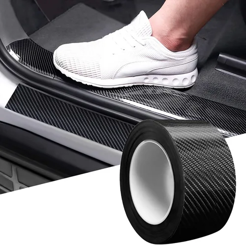 Vista 9 de DGSL Protectores de borde de puerta de auto, película de vinilo 5D de fibra de carbono para umbral de puerta de auto, película de envoltura