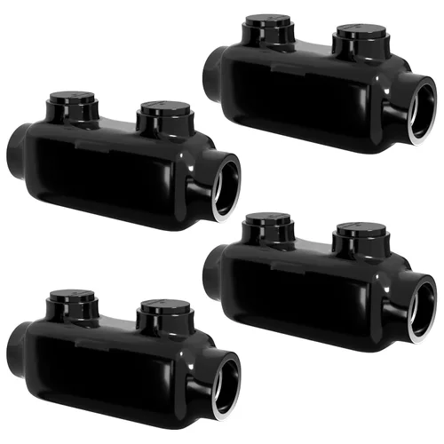 Vista 8 de OHLECTRIC Conector de cable eléctrico en línea para elevador, empalme negro aislado, 250–6 AWG, tornillo hexagonal de 5/16 ″, inhibidor de óxido