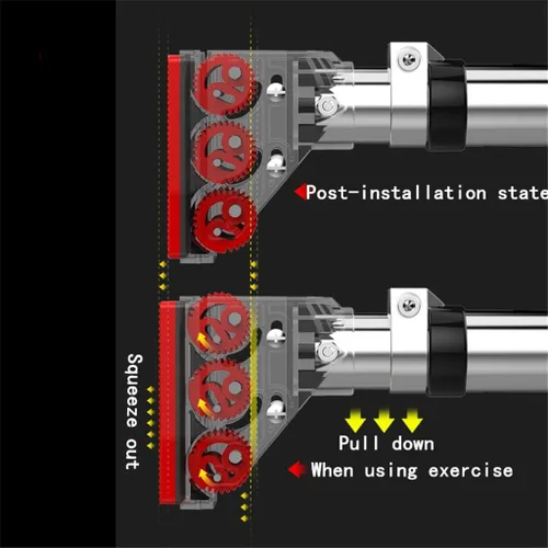 Vista 3 de Barras de entrenamiento ajustables de acero horizontal para puerta para el hogar, barra de deporte, entrenamiento, dominadas, entrenamiento