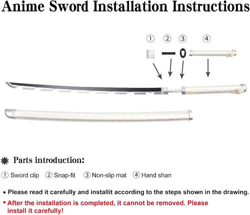 Vista 3 de Espada Demon Slayer de 41 pulgadas, con soporte de exhibición y cinturón, espada de Rengoku/espada de Tanjiro/espada de Zenitsu/textura original
