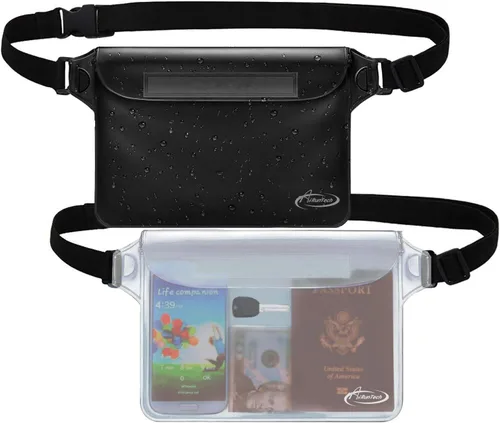 Vista 14 de AiRunTech Bolsa impermeable con correa para la cintura (paquete de 2) Accesorios de playa, la mejor manera de mantener tu teléfono y objetos