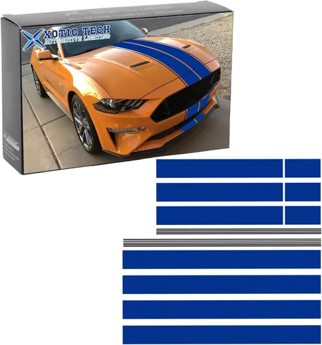 Vista 27 de x xotic tech Negro Brillante con Rayas de Carreras de Vinilo Negro Calcomanías Gráficas Adhesivas para Capó de Coche para Decoración de Capó Techo
