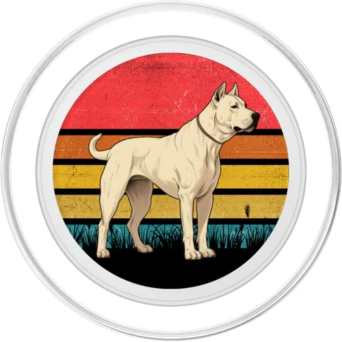 Vista 2 de Dogo Argentino Sunset Retro Dog Diseño Vintage Mom Dad Kids PopSockets MagSafe PopGrip para iPhone