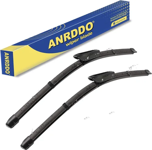 Vista 19 de ANRDDO Limpiaparabrisas de repuesto de fábrica para Audi A6 C6 S6 A6 2005-2011 Juego de limpiaparabrisas de 22"+22" con bloqueo superior