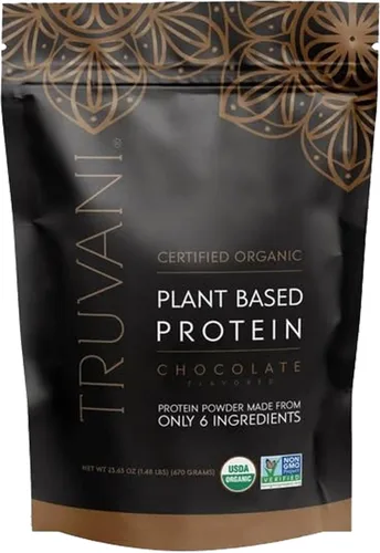 TRUVANI – Polvo de proteína a base de plantas – Proteína orgánica certificada USDA en polvo, vegano, sin OMG, sin gluten