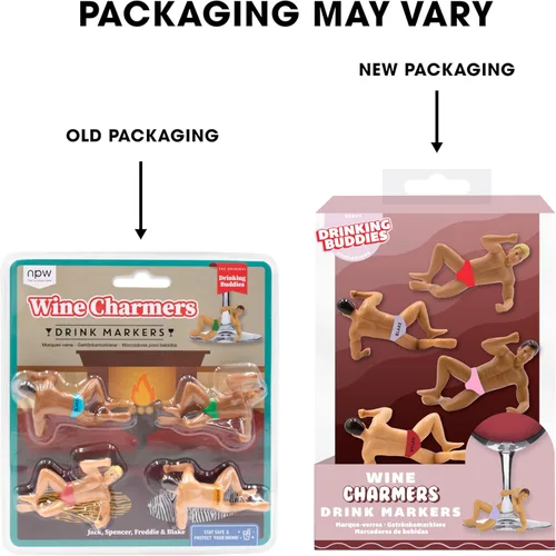 Vista 3 de NPW - Drinking Buddies - Marcador para copas de cóctel y vino, Encantadores de vino