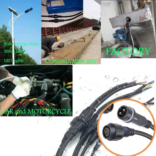 Vista 5 de Conectores Impermeables de 2 Cables, 12AWG Enchufe Conector LED Macho Hembra con Conectores Impermeables de 2 Pines, Cable de Extensión IP68 de 25CM
