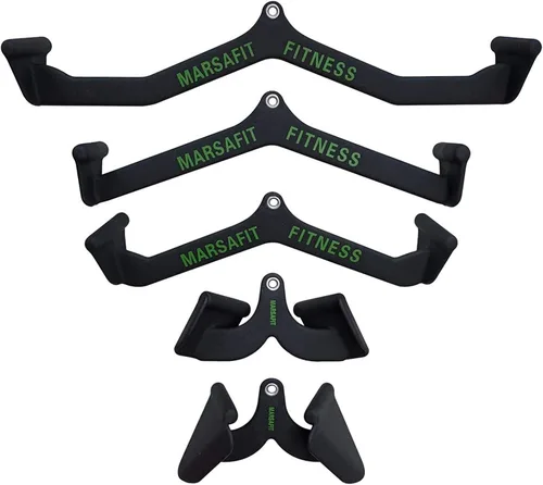 Vista 12 de MARSAFIT Gimnasio en casa, fitness, remo, barra en T, polea en V, accesorio para máquina de cable, barra de bíceps Curl Tricep LAT Pulldown Bar Back