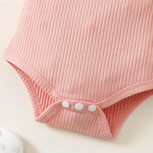 Vista 7 de MLAGJSS Ropa de verano con estampado de letras para bebÃ©s, 3 piezas, caricatura, rayas, manga corta, mameluco y pantalones cortos con diadema