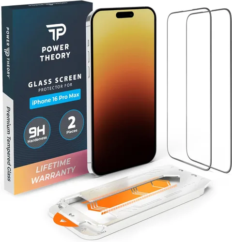 Vista 17 de Power Theory Protector de pantalla de vidrio templado compatible con iPhone 15 Pro, [Benefits American Cancer Society], dureza 9H, kit de fácil