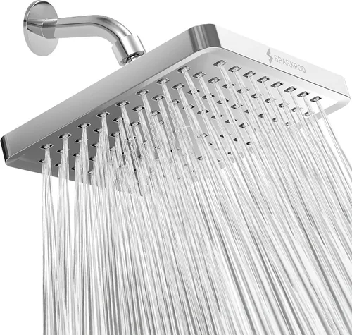 Vista 26 de SparkPod Cabezal de ducha – Lluvia de alta presión – Diseño de lujo de alta calidad – Reemplazo ajustable fácil de limpiar para tus cabezales