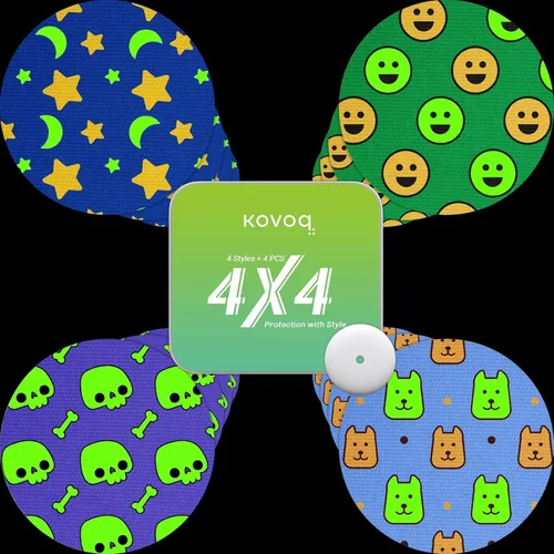 Vista 12 de Cubiertas protectoras en forma de animal para sensores Libre 3 y Plus, paquete de 16 Kovoq FiguraGuard Parches adhesivos Freestyle Libre 3