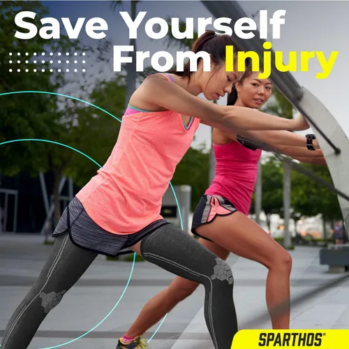 Vista 7 de Sparthos Mangas de compresión para piernas, ayuda en la recuperación y apoya el estilo de vida activo, innovadora mezcla elástica transpirable