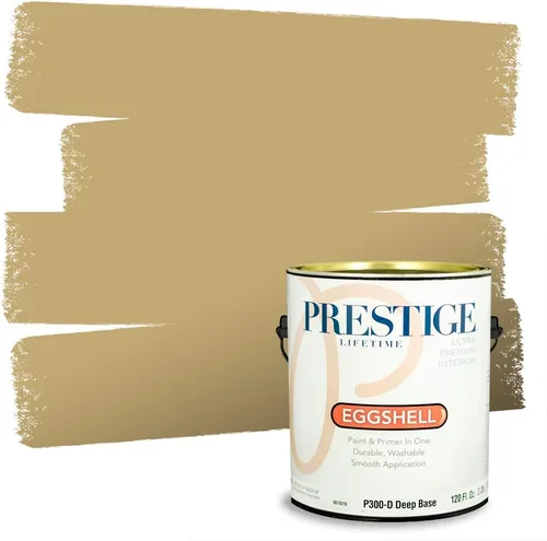 Vista 209 de PRESTIGE Pinturas de pintura exterior e imprimación en uno, 1 galón, plano, combinación comparable de Benjamin Moore* Manzanilla*