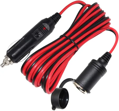 Vista 10 de SPARKING Cable de extensión para encendedor de cigarrillos de automóvil de 6 pies - Enchufe macho a toma hembra, cable resistente de 16AWG con luces