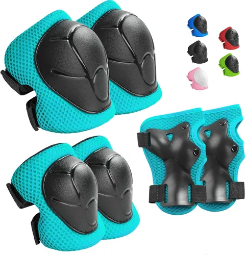 Vista 23 de Wemfg - Juego de protección para niños, rodilleras para niños de 3 a 14 años, rodilleras y coderas con protectores de muñeca 3 en 1 para patinaje
