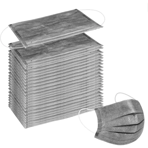 Vista 10 de Wecolor Mascarillas desechables de 3 capas con cinta elástica para las orejas, adecuadas para el hogar, la escuela, la oficina y al aire libre Negro