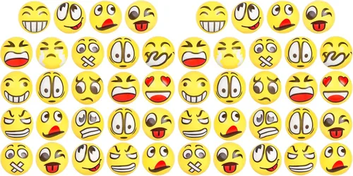 Vista 8 de LovesTown Mini bolas antiestrés, 36 bolas de 2 pulgadas con cara sonriente para apretar, color amarillo, divertidas, de espuma, juguetes