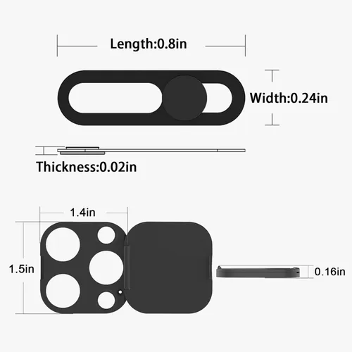 Vista 8 de Funda de privacidad compatible con 15 Pro/iPhone 15 Pro Max con cubierta de cámara frontal, protege la privacidad y la seguridad, pero no afecta