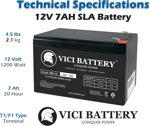 Vista 3 de VICI Batería VB7-12 - 12V 7AH Reemplazo UPS Batería para APC Back-UPS RS 1500VA Marca Producto