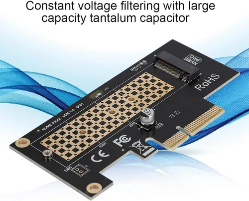 Vista 3 de SK4 PCIE 3.0 x 4 NVMe Tarjeta adaptadora para NVMe m.2 SSD PCIE x 4 x 8 x 16 ranuras