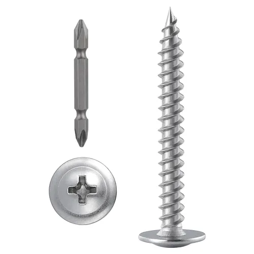 Vista 27 de 250 piezas #8×1" tornillos Phillips de cabeza de armadura para madera de acero inoxidable 410 autorroscantes para metal rápido