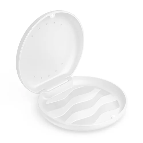 Vista 10 de Annhua Denture Case Orthodontic Retainer Case with Vent Holes, Dental Mouthguard Container Retainer Box Slim with Magnetic Closure for