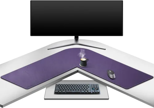 Vista 17 de Mydours Almohadilla de Escritorio en Forma de L, 54" L x 54" L x 16" A Mega Cuero PU Esquinera para Teclado de Computadora Alfombrilla de Escritorio