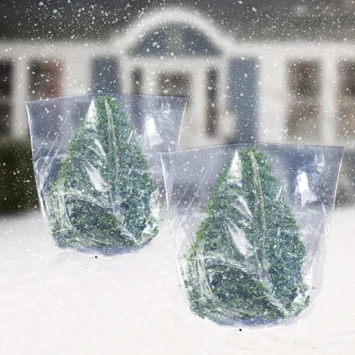 Vista 6 de 2 Piezas Cubiertas Grandes para Plantas de Invierno Protección contra Heladas - 47" x 71" Bolsas de Plástico para Plantas contra Heladas con Cordón