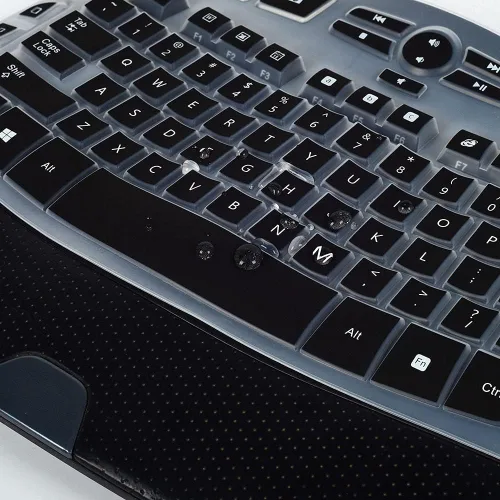 Vista 3 de Funda protectora para teclado Logitech K350 MK570 MK550, vinilo adhesivo para teclado Logitech K350 MK550 MK570, funda protectora de onda Negro
