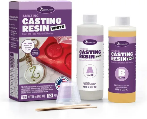 Vista 7 de Alumilite Amazing White Casting Resin Kit - Kit de resina de fundición blanca, 32 onzas (16 onzas parte A + 16 onzas parte B), ideal para verter