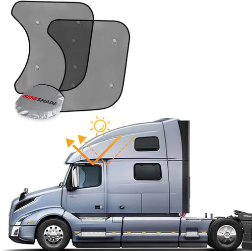 Parasol de ventana lateral para semircamión, ajuste personalizado para Freightliner Cascadia (todos los años), protección UV interior, fácil de