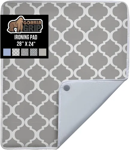 Vista 27 de GORILLA GRIP The Original - Funda y almohadilla para tabla de planchar, revestimiento de silicona, acolchado grueso resistente a quemaduras, fundas