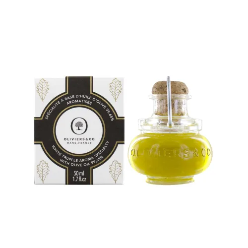 Oliviers&Co Aceite de oliva de trufa blanca, 3.3 onzas líquidas, aceite de oliva virgen extra prensado en frío infundido con trufa blanca, fabricado