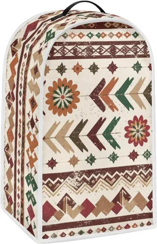 Vista 2 de Talayituse Aztec Tribe Geometric Daisy Print Blender Dust Cover, Fingerprint Protection Cover for Stand Mixer or Coffee Machine, Home Kitchen