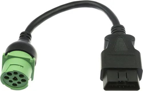 Vista 2 de My20 ELD OBD-II a adaptador de cable de 9 pines (J1962-J1939), adaptador de puerto ECM de diagnóstico para dispositivo de registro electrónico