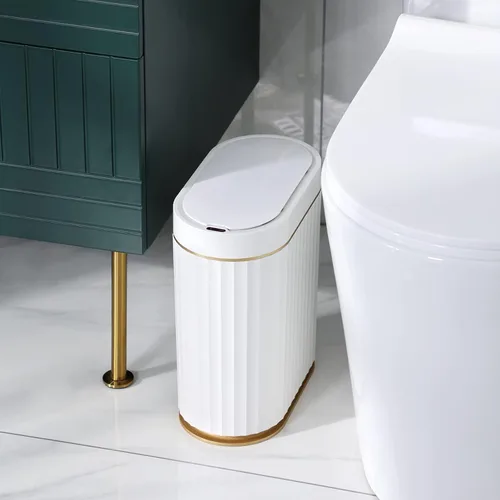 Vista 10 de ELPHECO - Basurero con sensor de movimiento, impermeable de 2 galones, papelero automático para baño, basurero delgado