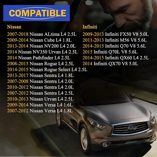 Vista 2 de UF549 Paquete de 4 paquetes de bobinas de encendido Compatible con 2007-2019 Nissan Altima Versa Sentra Rogue Cube NV200 Pathfinder Infiniti FX50