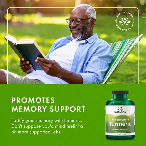 Vista 6 de Cápsulas Swanson Premium Brand de raíz de cúrcuma pulverizada, 720 mg, 1