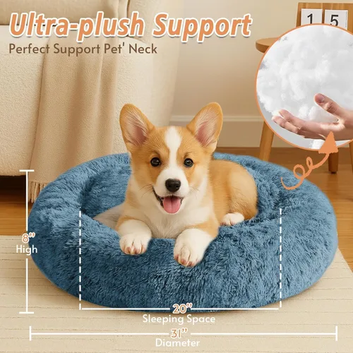 Vista 249 de JOLLYVOGUE Cama Calmante para Perros Pequeños - Cama para Perros Pequeños en Forma de Dona Lavable de 23 Pulgadas para Gatitos y Cachorros, Camas