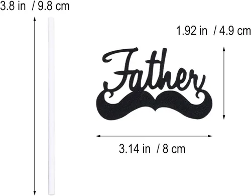 Vista 2 de BinaryABC Decoración para tartas para el Día del Padre, decoración de pasteles, suministros de fiesta, 20