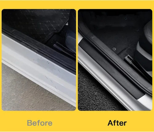 Vista 6 de Protectores de placa para umbral de puerta de automóvil – Protectores universales de entrada para umbral de puerta, protector de paso para umbral