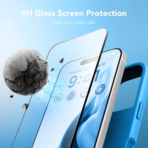 Vista 300 de GONEZ Funda magnética para iPhone 14, compatible con Magsafe, con protector de pantalla + protector de cámara, forro de microfibra antiarañazos