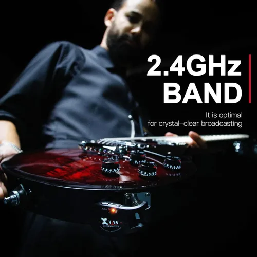 Vista 3 de Xvive Sistema inalámbrico de guitarra U2 con transmisor y receptor para guitarras eléctricas, bajo, violín (negro)